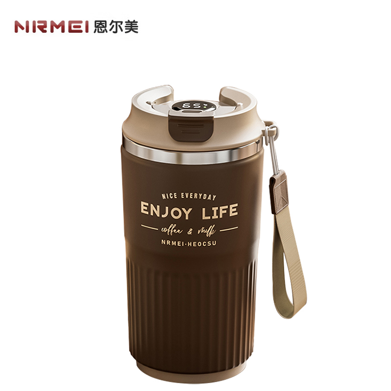恩尔美（nRMEi） G223-500-003自动搅拌杯可充电咖啡杯保温杯电动摇摇杯磁力旋转懒人冲泡豆奶粉 暖咖棕[3S速溶+可充电] 500ml