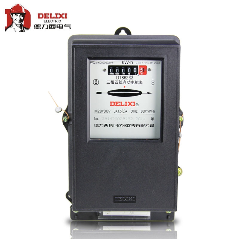 德力西电气（DELIXI ELECTRIC） 三相四线有功电能表；DT862 3&#215;220/380V 3&#215;3（6）A*