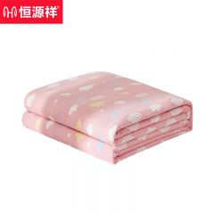 恒源祥 加厚空调被夏凉被子六层加厚空调被夏凉被子单双人午休毯彩云粉200*240cm