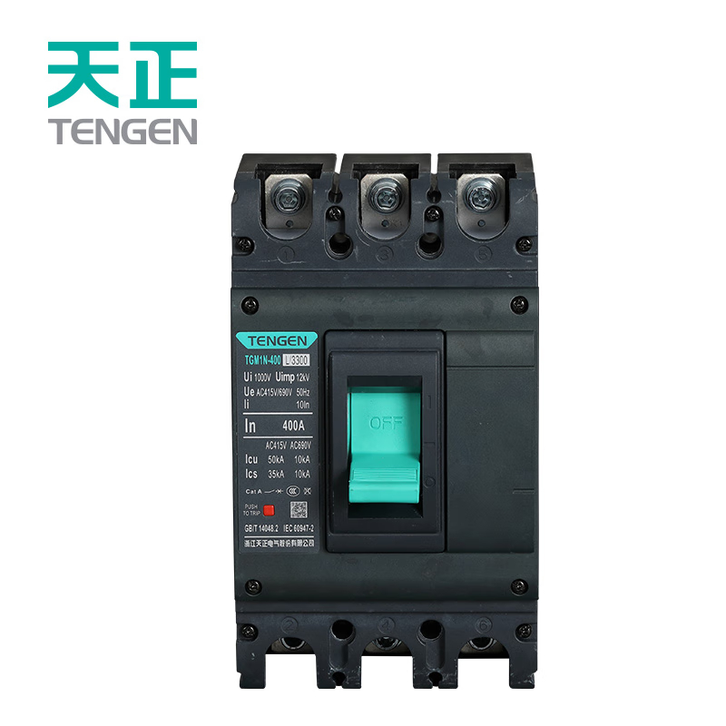天正电气（TENGEN）塑壳断路器400A壳架空气开关 TGM1N-400L/3300AC415V 400A 3P 50kA -