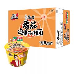 康师傅 番茄鸡蛋牛肉面85g*12桶/箱 泡面桶装速食 严选新疆番茄（1000箱起发）