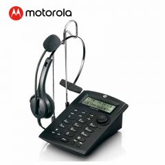 摩托罗拉（motorola）HT330C 耳麦电话机座机话务耳机客服/呼叫中心商务头戴式音频输出 黑