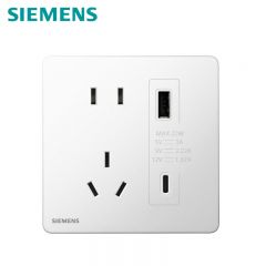 西门子（SIEMENS） 5UB25753NC01 USB插座 10A 五孔带20W 开关插座面板 Type C+A 睿宸系列 象牙白