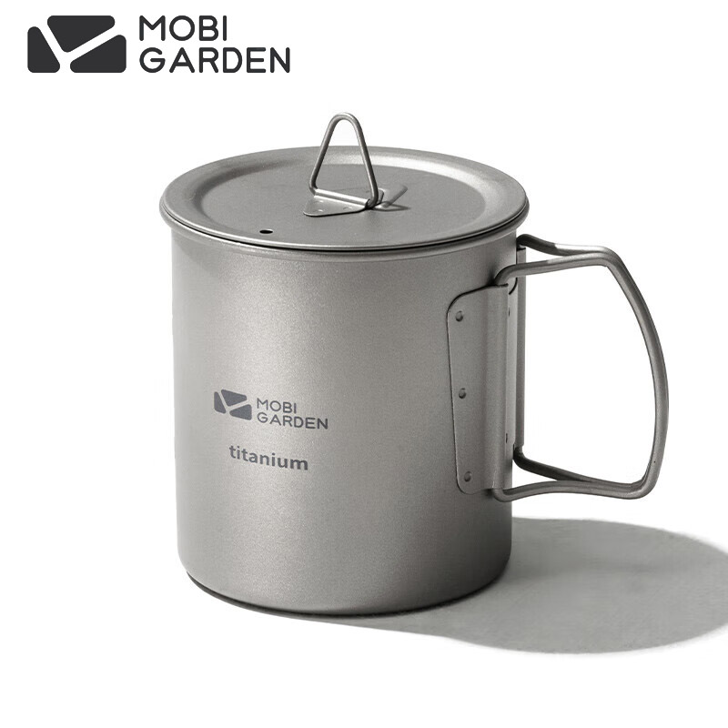 牧高笛（MOBIGARDEN） NX20666039钛杯户外露营野餐轻量便携可烧水水杯450ml钛色