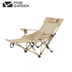 牧高笛（MOBIGARDEN） NX22665036乐享躺椅网布款户外露营可调节带脚托折叠椅坐躺两用靠背躺椅升级三档调节网布款细沙黄