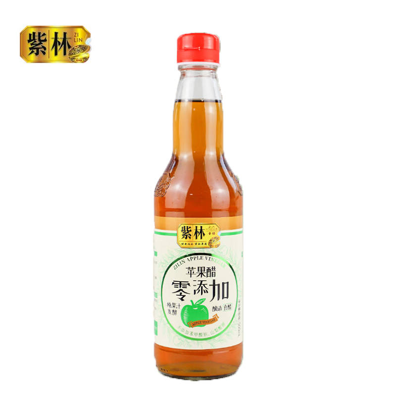 紫林 浓缩苹果汁发酵食醋调味醋兑水喝西餐山西沙拉西餐  500ml苹果醋单瓶*1 单瓶装