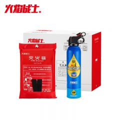 火焰战士 HFM-1灭火毯灭火器车载家用厨房消防逃生两件套 (灭火毯+21B水基)