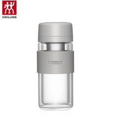 双立人（ZWILLING） 1026353水杯泡茶杯咖啡杯双层玻璃茶滤杯大容量车载便携杯子灰色310ml