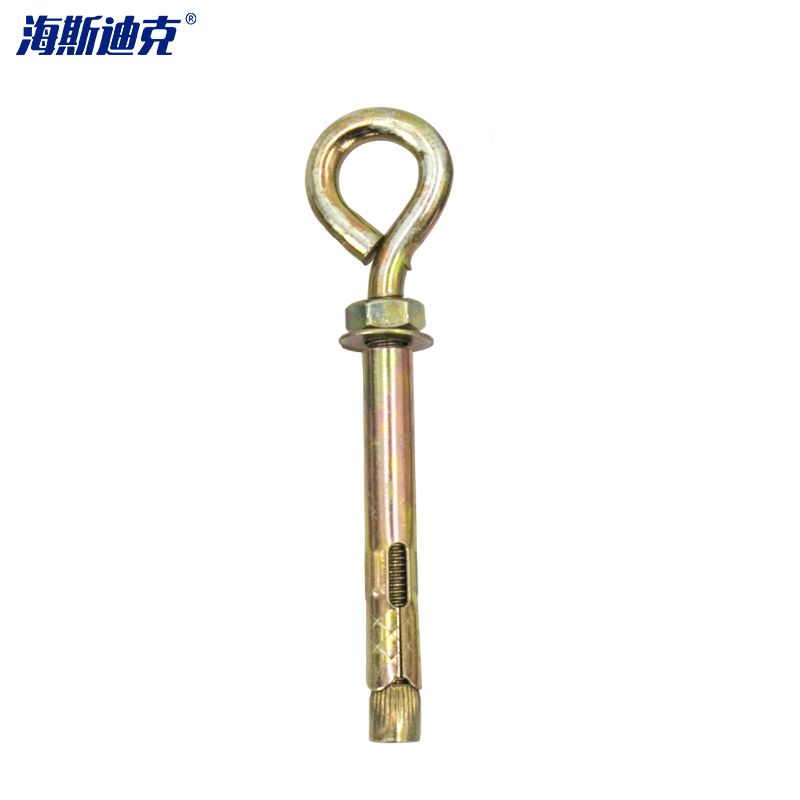 海斯迪克 HKZ-66 羊眼圈膨胀螺栓 镀彩锌套管壁虎膨胀螺丝 6*60mm 10个/包