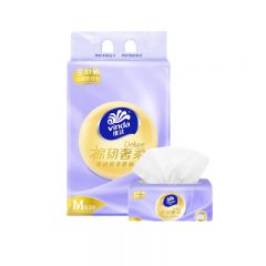 维达（Vinda）V2900A奢柔棉韧抽纸3层80抽3包装M码柔软亲肤湿水不易破