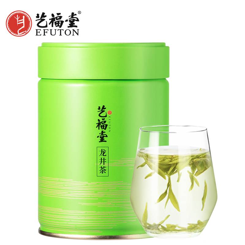艺福堂 茶叶 明前龙井茶 新茶钱塘产区高山云雾春茶绿茶自己喝的50g 罐