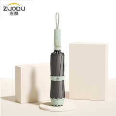 左都 反向黑胶遮阳伞晨雾绿-黑胶款