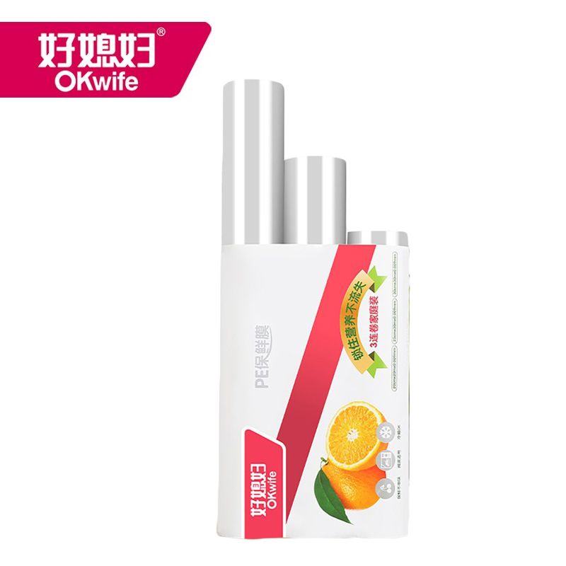 好媳妇（OKwife） 一次性食品专用PE保鲜膜家用促销装 水果厨房冰箱冷藏包装膜 HD-4715