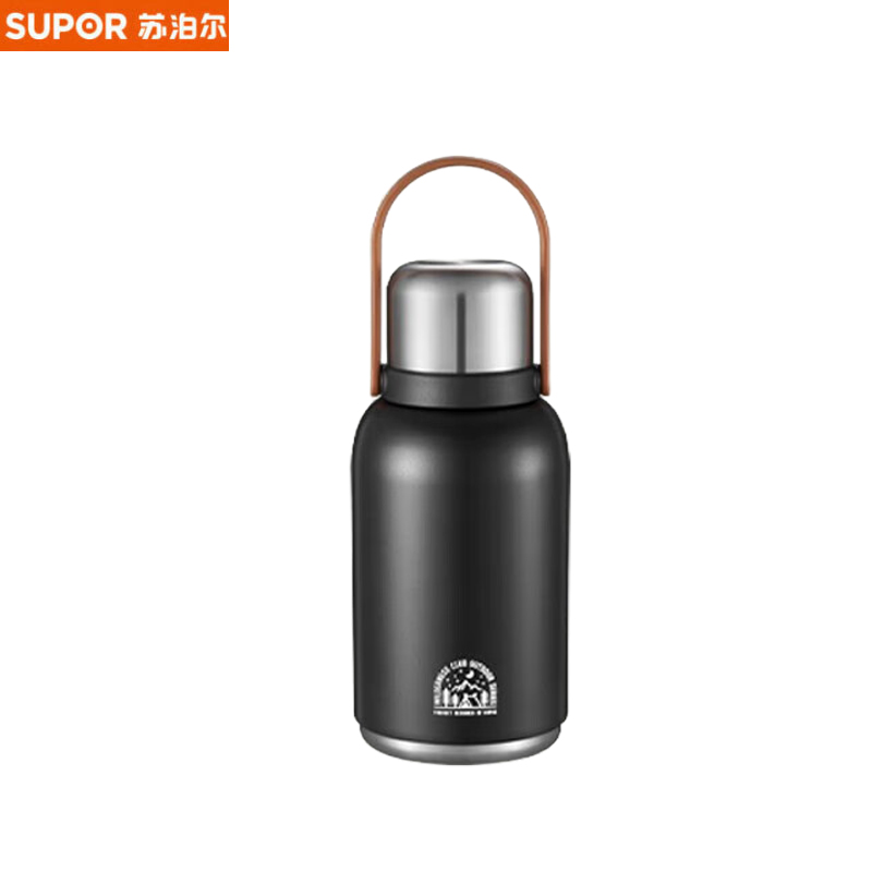 苏泊尔（SUPOR） 保温壶316不锈钢保温水壶家用户外1.3L大容量便携暖壶KCV13AC10黑