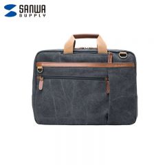 山业（SANWA）3WAY帆布电脑包 15.6英寸 BAG-3WAYC3BK 黑色