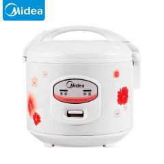 美的（Midea） 老式电饭煲饭锅3L机械不粘内胆家用迷你白色印花可拆洗接水盒YJ308J