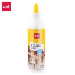 得力(deli)250ml白乳胶木工手工胶强力胶粘木质桌椅木板地板门框专用胶水粘合剂 瓶装JS113