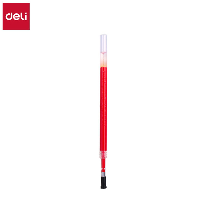 得力（deli） S206按动中性笔芯0.5mm弹簧头按动笔芯大容量水笔替芯笔芯签字笔按压式笔芯
