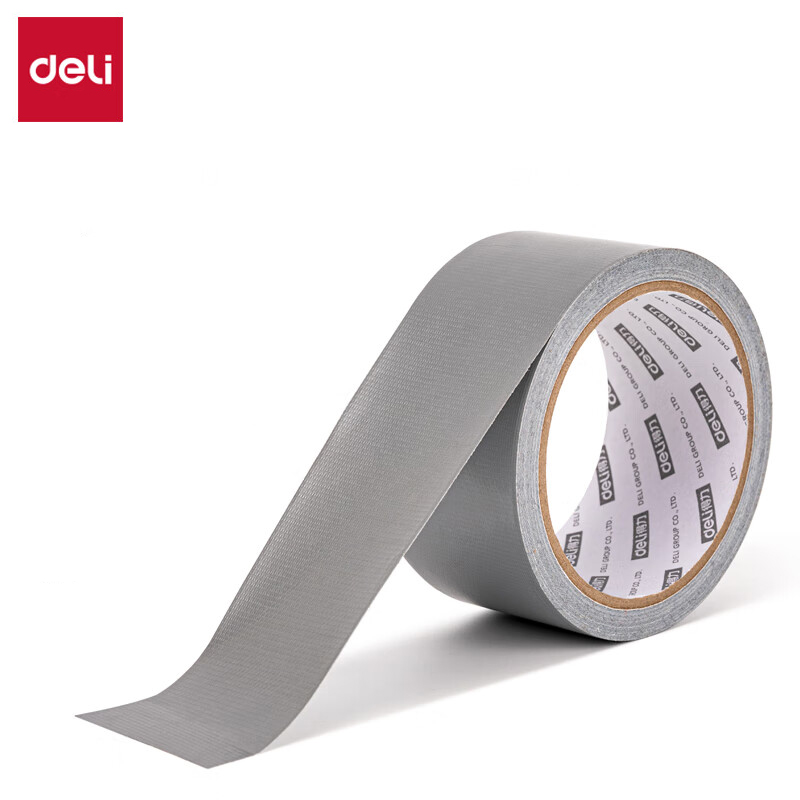 得力（deli） 52001强力布基胶带 高粘耐磨防水胶带 48mm*10m*230μm 地毯固定管道修补窗户防风密封 银灰色1卷