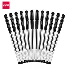 得力（deli） 6600 经典办公中性笔签字笔子弹头 黑色0.5mm