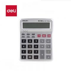 得力 （deli）双电源桌面办公计算器12位大屏幕会计用太阳能学生用财务小号便携桌面计算机 【凹凸按键款 大号】真人语音 1511