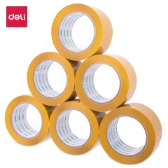 得力（deli） 30238 高品质米黄色封箱胶带打包宽胶带48mm*60y*50μm(54.8m/卷)6卷装办公用品
