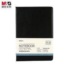 晨光(M&G) 文具32K/80张办公笔记本子会议记录皮面本普惠型日记本商务记事本子APY1AK78黑色