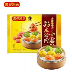 湾仔码头 彩皮猪肉小笼包300g*8包 96只