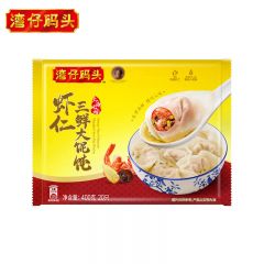湾仔码头 虾仁三鲜上海大馄饨 400g*6包 约120只