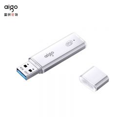 爱国者（aigo） U320 128G电脑高速U盘USB3.0小巧便携闪充金属亮银优盘银色 简约办公款