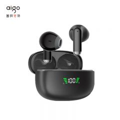 爱国者（aigo） TQ15 无线蓝牙耳机半入耳式运动游戏长续航电量数显适用苹果小米魅影黑