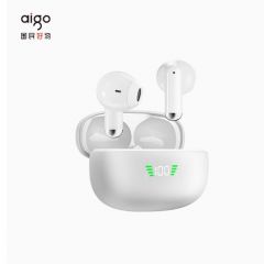 爱国者（aigo） TQ15 无线蓝牙耳机半入耳式运动游戏长续航电量数显适用苹果小米银沙白