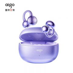 爱国者（aigo） CA05蓝牙耳机骨传导概念耳夹开放式真无线不入耳运动跑步降噪耳麦 紫色