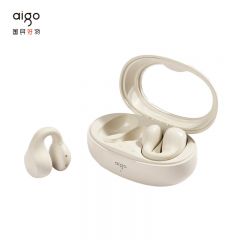 爱国者（aigo） TJ170 TWS蓝牙非骨传导耳夹开放式无线不入耳运动跑步骑行通话耳机 米色