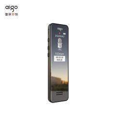 爱国者（aigo） R6933plus录音笔 16G专业录音器一键录音设备 录音笔转文字会议记录 学习培训采访 炫黑