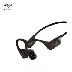 爱国者（aigo） GS06骨传导蓝牙运动耳机 IPX8级防尘防水开放式无线骑行跑步挂耳式 超长续航 适用手机 黑色