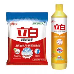 立白 新金桔洗洁精408g*1瓶+超洁清新洗衣粉245g*1袋共653g