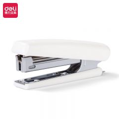 得力（deli）0221_10#常规订书机瓷白 家用办公学生便携式自带起钉器订书器
