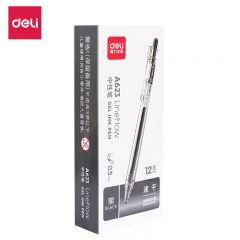 得力（deli） A623学生中性笔0.5mmST头加强针管学生办公时尚按动笔水笔