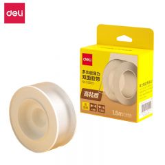 得力（deli）33605双面透明胶带30mm*1.5m*1mm透明
